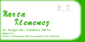 marta klemencz business card
